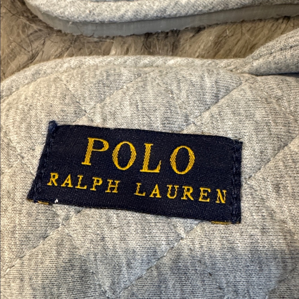 PRICE FIRM Polo Ralph Lauren Summit Scuff Gray Slippers with Pink Size 8 - Picture 2 of 7